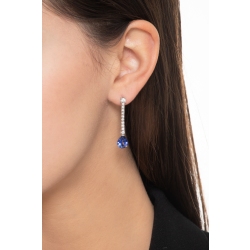 Boucles d’oreilles Or 18k avec saphirs bleus et diamants 2