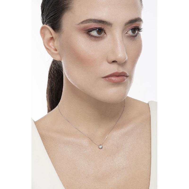 Collier Diamant 0,12 ct en Or Blanc 750 Collier Diamant 0,12 ct en Or Blanc 750