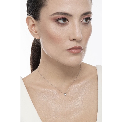 Collier Diamant 0,12 ct en Or Blanc 750