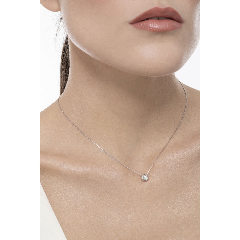 Collier Diamant 0,12 ct en Or Blanc 750 Collier Diamant 0,12 ct en Or Blanc 750