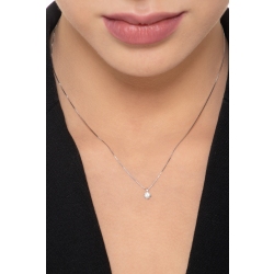 Collier point de lumière or blanc 18k diamant 2