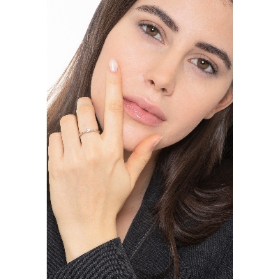 Bague solitaire diamant 0,10 ct or blanc 18k