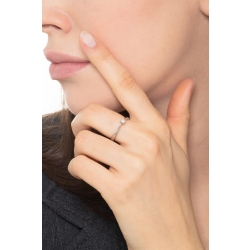 Bague solitaire diamant 0,10 ct or blanc 18k 2