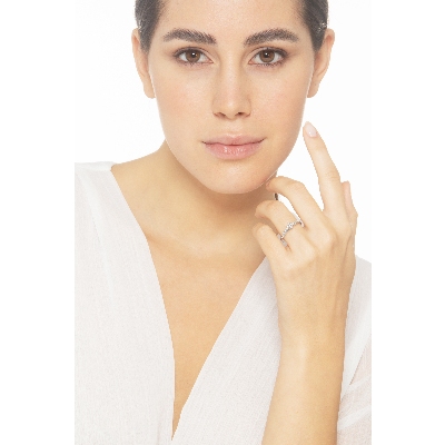 Bague solitaire en or blanc 18 carats avec diamants de 0,30 ct