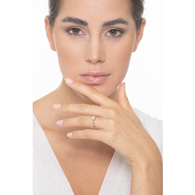 Bague brillante 0,50 ct or blanc 18k