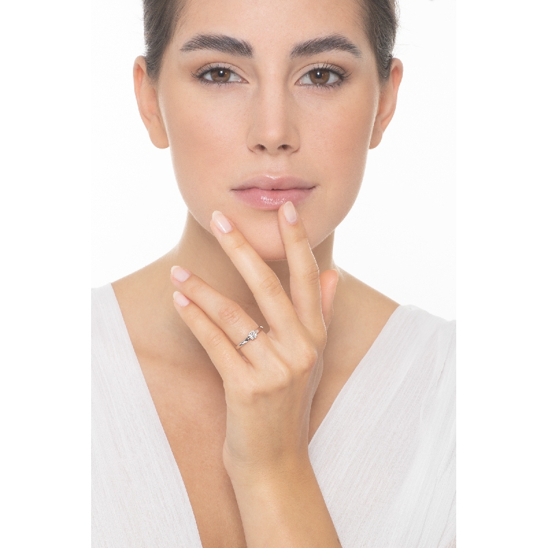 Bague solitaire diamant 0,40 ct or blanc 18k