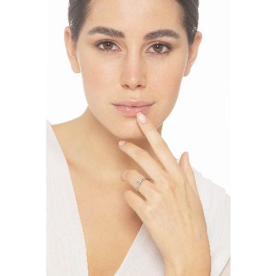 Bague solitaire diamant 0,50 ct or blanc 18k