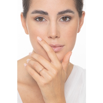 Bague solitaire en or blanc 18 carats avec diamant 0,04