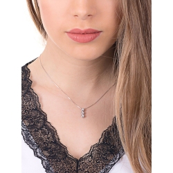 Collier en or blanc 18k pendentif trilogy en diamants ct 0,15 2