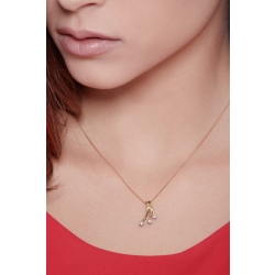 Collier en or jaune 18k avec pendentif trilogy en diamants 2