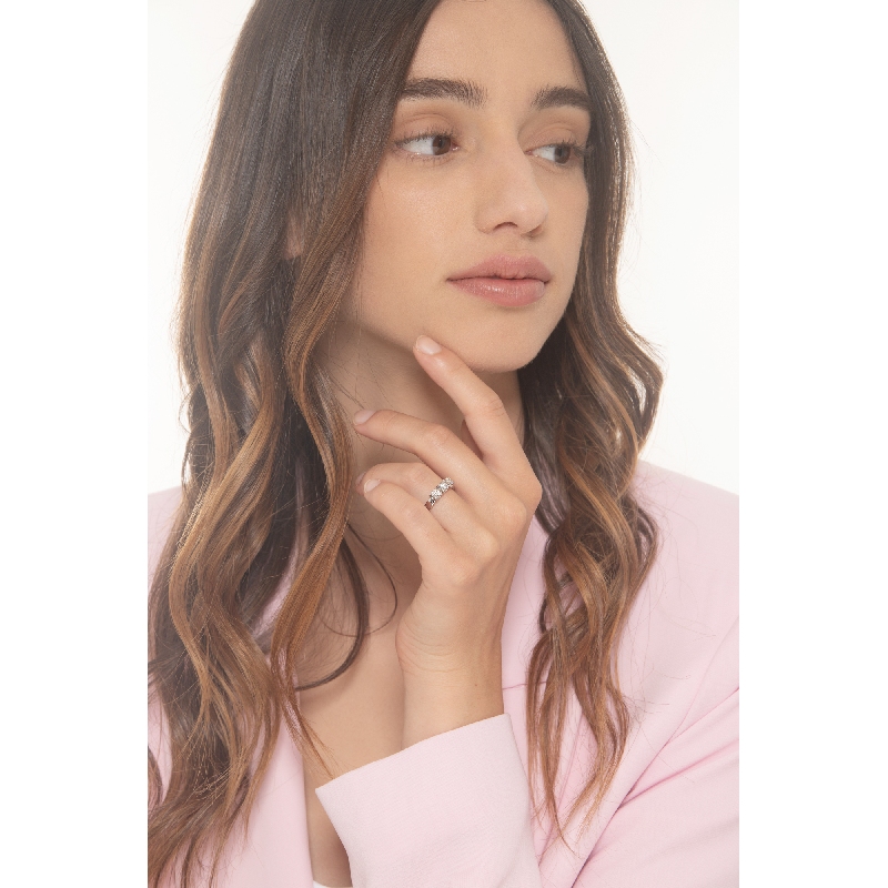 Bague trilogy en or blanc 750 avec 3 diamants