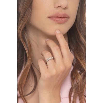 Bague trilogy en or blanc 750 avec 3 diamants