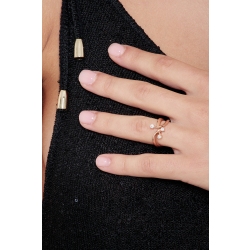 Bague Trilogy Femme en Or Rose 18k avec Diamants ct. 0,22 2