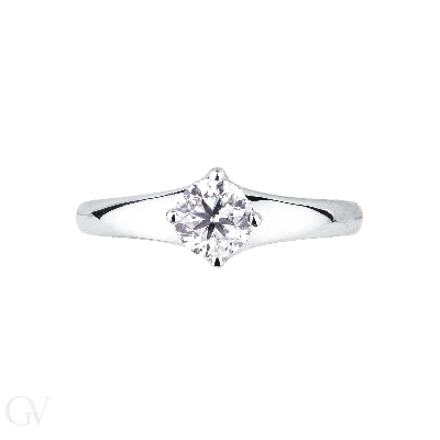 Monture solitaire linéaire en forme de losange.