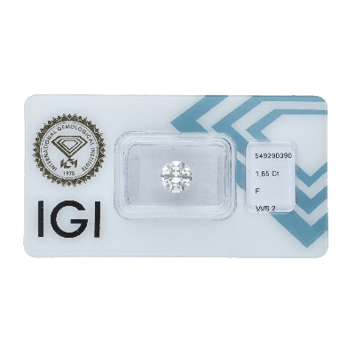 Diamant Certifié IGI  CT 1,65  F   VVS 2 