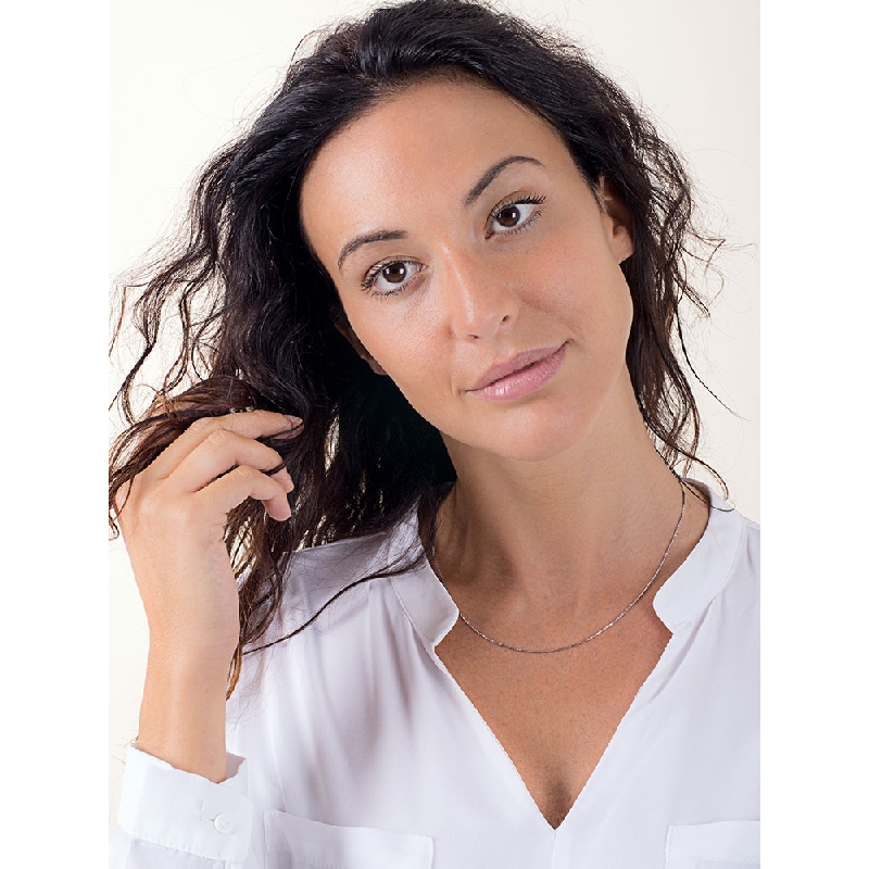 Chaîne maille vénitienne or blanc 750 - 45 cm 