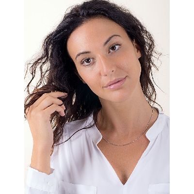 Chaîne maille vénitienne or blanc 750 - 45 cm 