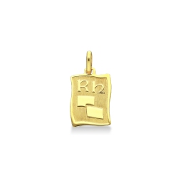 Médaille parchemin  en or jaune 18k RH