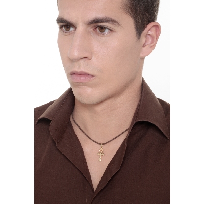 Pendentif Croix Ânkh en or jaune 18k