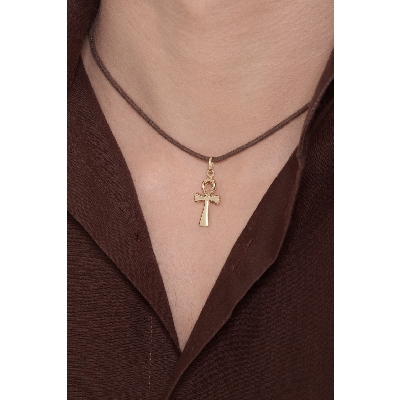 Pendentif Croix Ânkh en or jaune 18k