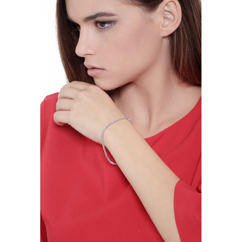 Bracelet tennis homme femme or blanc 18k et diamants Bracelet tennis homme femme or blanc 18k et diamants
