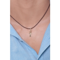 Pendentif Croix Hébraïque en or jaune 18k, 1,5 cm. 2