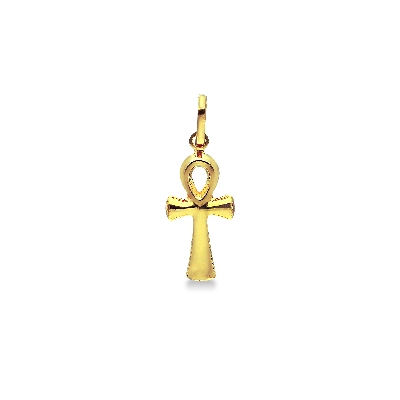 Pendentif Croix Hébraïque en or jaune 18k, 1,5 cm.