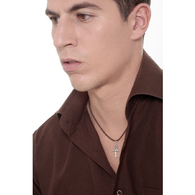 Pendentif Croix Hébraïque en or blanc 18k 