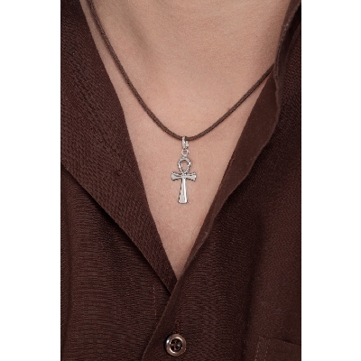 Pendentif Croix Hébraïque en or blanc 18k 
