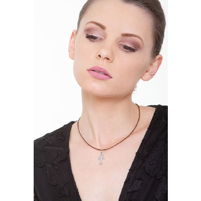 Pendentif Croix Hébraïque en or blanc 18k 