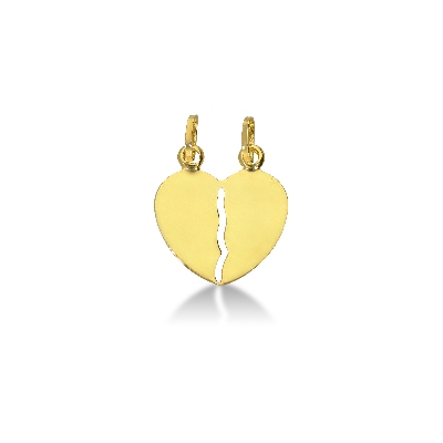 Pendentif Coeur Sécable Or Jaune 18K