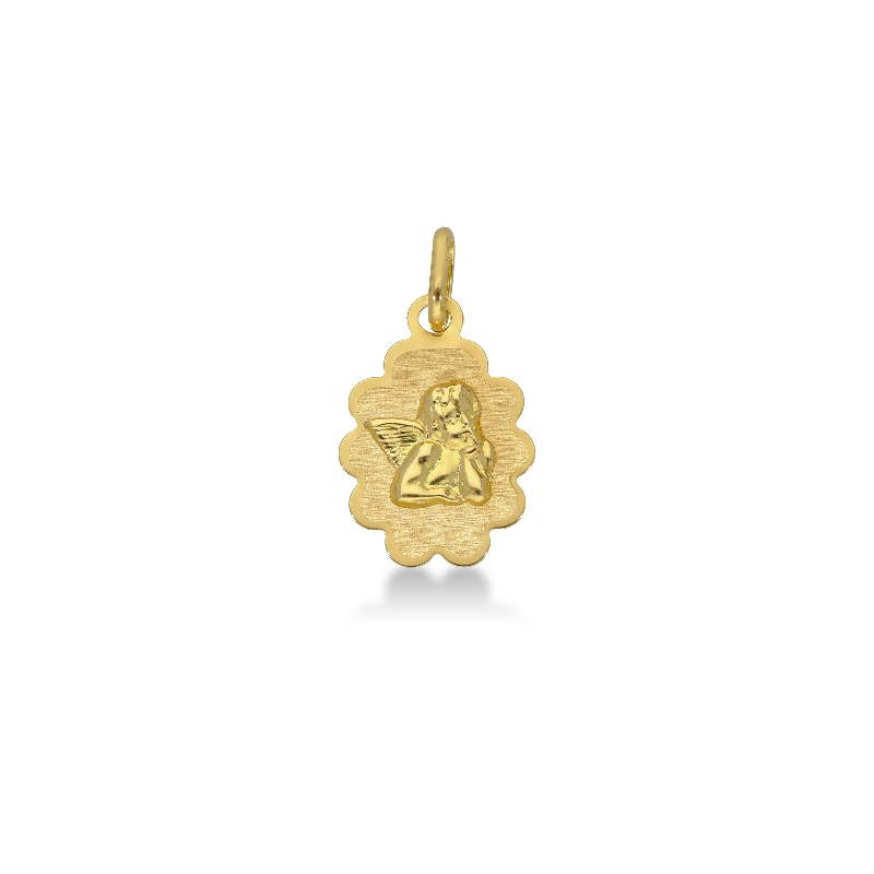 Médaille sacrée Ange en Or Jaune 18k 1,5 cm