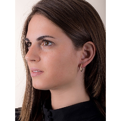 Boucles d'oreilles créoles ovales en or jaune 18k