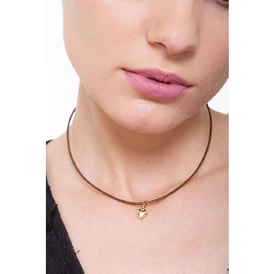 Pendentif cœur en or jaune 18k 1 cm