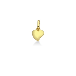 Pendentif cœur en or jaune 18k 1 cm