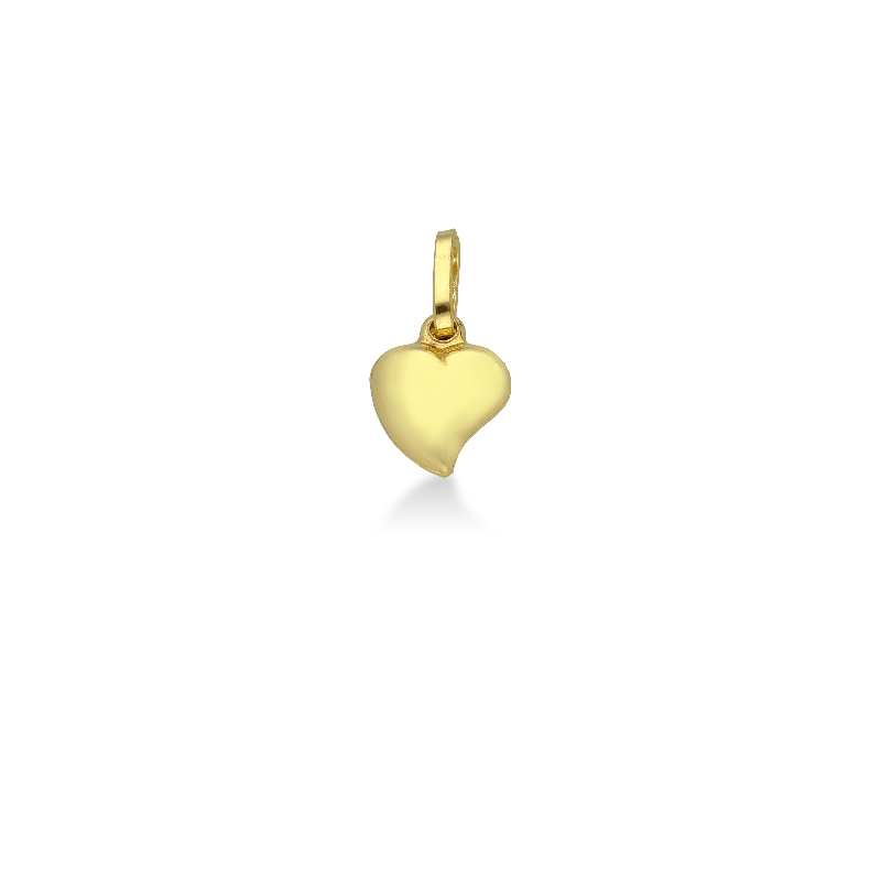 Pendentif cœur en or jaune 18k 1 cm