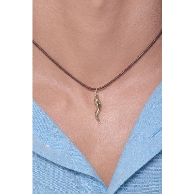 Pendentif Corne en or jaune 18k