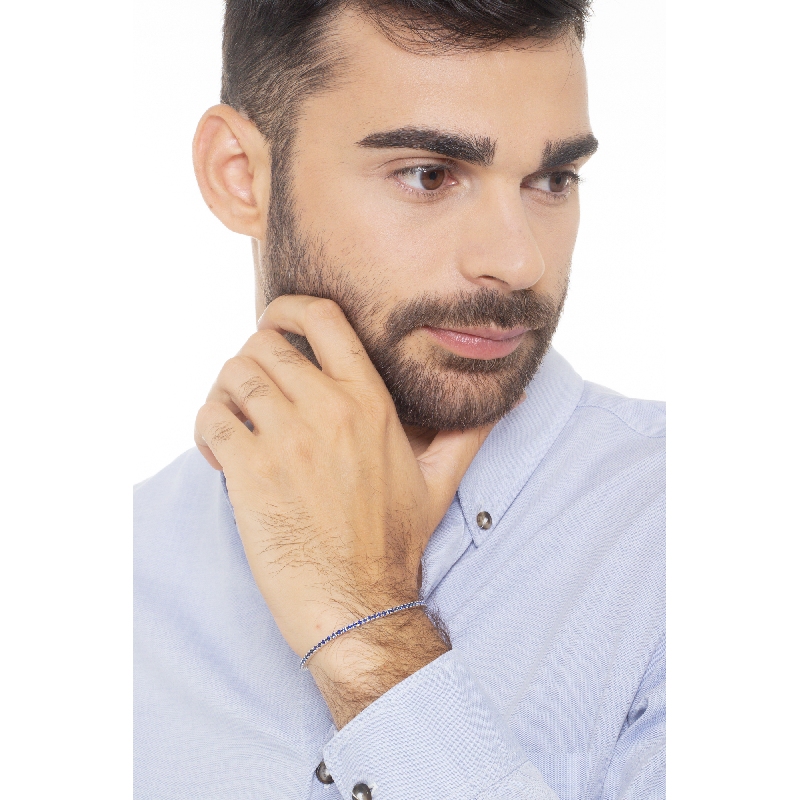 Bracelet Tennis en or blanc 18k avec saphirs bleus Bracelet Tennis en or blanc 18k avec saphirs bleus