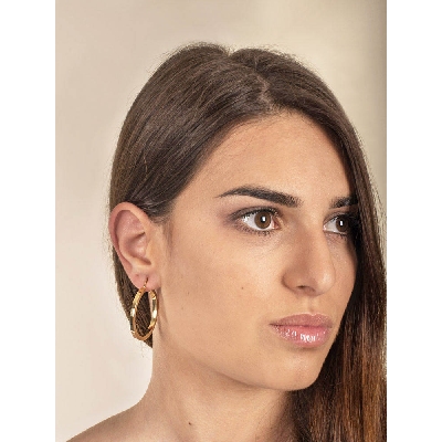 Boucles d’oreilles créoles en Or Jaune 18k diamètre 3 cm