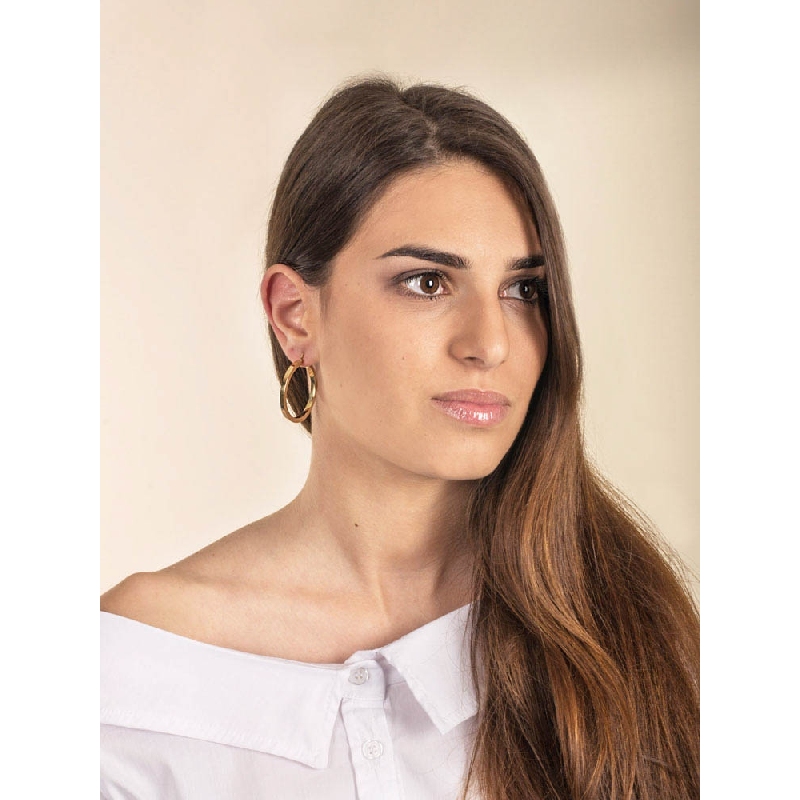 Boucles d’oreilles créoles en Or Jaune 18k diamètre 3 cm