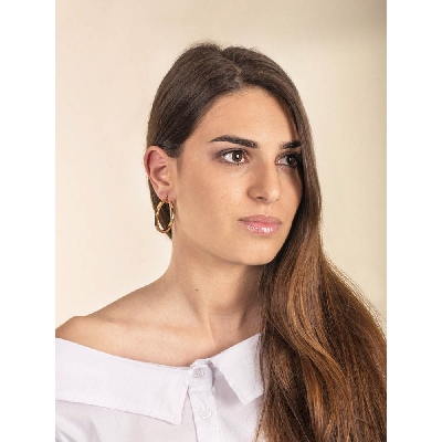 Boucles d’oreilles créoles en Or Jaune 18k diamètre 3 cm