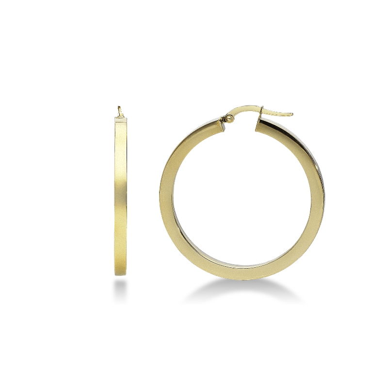 Boucles d’oreilles créoles en Or Jaune 18k diamètre 3 cm