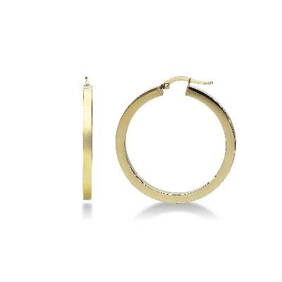 Boucles d’oreilles créoles en Or Jaune 18k diamètre 3 cm