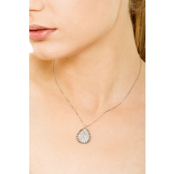 Collier femme goutte en or blanc 18k avec pendentif en diamant 2