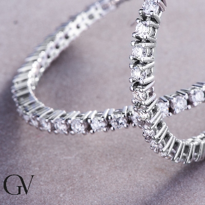 Tennis bracelet diamant or blanc 18k