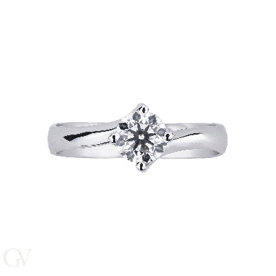 Monture solitaire Valentino en forme de losange 