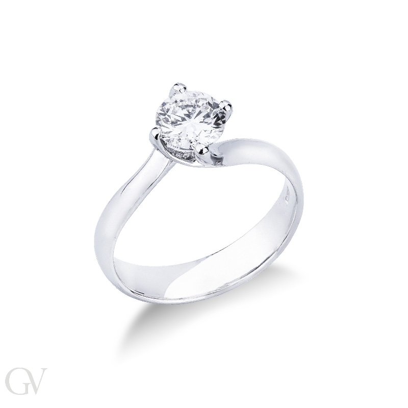 Monture solitaire Valentino en forme de losange 