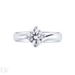 Monture solitaire Valentino en forme de losange 