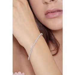 Bracelet rivière de diamants blancs or blanc 18k  2