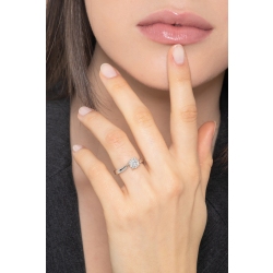 Bague solitaire en or blanc 18 carats avec diamant 1ct 2